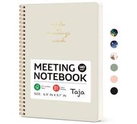 Cuaderno de reuniones para organización del trabajo, cuaderno de trabajo con artículos de acción, planificador de minutos de reuniones, suministros de oficina perfectos para hombres y mujeres, color