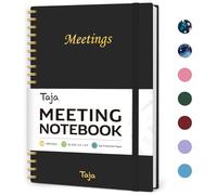 Cuaderno de reuniones para organización del trabajo, cuaderno planificador de trabajo con artículos de acción, agenda para tomar notas, 160 páginas (6.9 x 9.9 pulgadas), organizador de proyectos para