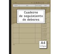 Cuaderno de seguimiento de deberes: Organizador diario sin fecha para guiar a los estudiantes