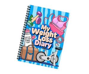 Cuaderno de seguimiento del progreso para el control de peso, incluyendo tablas de dieta, ejercicio y dieta de rendimiento y ejercicio