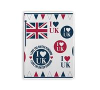 Cuaderno de tapa blanda con diseño de bandera británica "I Love UK"