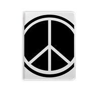 Cuaderno de tapa blanda con diseño de símbolo de paz nuclear contra la guerra