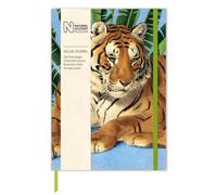 Cuaderno de tapa dura, 185 x 130 mm, diseño ilustrado de tigre, museo de historia natural, papelería artística, cierre elástico