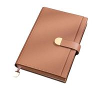 Cuaderno de tapa dura de piel sintética, 300 páginas, a rayas, cierre magnético con botón para diario, notas, 145 x 212 mm, portátil