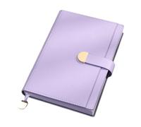 Cuaderno de tapa dura de piel sintética, 300 páginas, a rayas, cierre magnético con botón para diario, notas, 145 x 212 mm, portátil