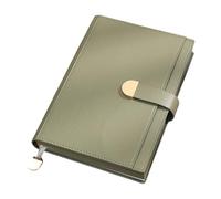 Cuaderno de tapa dura de piel sintética, 300 páginas, a rayas, cierre magnético con botón para diario, notas, 145 x 212 mm, portátil