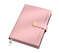 Cuaderno de tapa dura de piel sintética, 300 páginas, a rayas, cierre magnético con botón para diario, notas, 145 x 212 mm, portátil