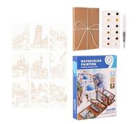 Cuaderno de trabajo de acuarela, kit de dibujo y manualidades, bloque de acuarela portátil para viaje, regalo para artistas principiantes viajeros, café parque senderismo
