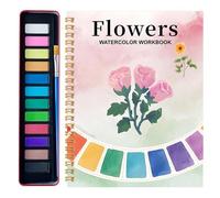 Cuaderno de trabajo de acuarela, libro creativo para colorear para aliviar el estrés, expresión creativa con kit de dibujo para principiantes, adolescentes, adultos, hogar, viajes, escuela, clase de