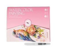 Cuaderno de trabajo de acuarela para adultos, juego de libros de práctica de pintura, guía de aprendizaje creativa de acuarela, páginas para colorear de arte estructurado, incluye 12 pinceles de