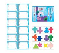 Cuaderno de trabajo de figuras geométricas educativas, plegable, formas geométricas, ayuda para enseñanza de matemáticas, para demostración en el aula, actividades de conexión entre padres e hijos