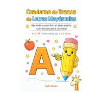 Cuaderno de Trazos de Letras Mayúsculas: Aprende el abecedario con dibujos para colorear | A-Z + Ñ | Para niños de 3 a 6 años