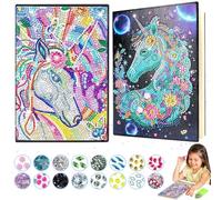 Cuaderno de Unicornio Niña, 2 Piezas Diamond Painting Diario Secreto Niña, A5 Unicornio Libreta, Blocs de notas de unicornio para niñas, Diario de Unicornio Diamond Painting, Regalos Para Niñas