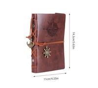 Cuaderno de viaje A6 - Diario de bocetos de piel, organizador de escritura vacío rellenable | Carpeta artística portátil para bloc de notas, cuaderno de dibujo elegante, hojas de papel suave, estudio