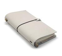 Cuaderno de viaje de cuero con bolsillos, color avena, organizador de cuadernos recargable, cuaderno de piel auténtica hecho a mano con bolsillos para escribir, viajeros, organizar, insertos en
