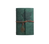 Cuaderno de viaje vintage A7/A6/A5, papel kraft, cuaderno de cuero kraft, carpeta de hojas sueltas, cuaderno retro, papelería para Mujeres y Hombres(Dark Green,A5)