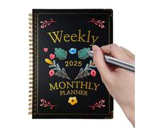 Cuaderno del calendario de planificación 2025, cuaderno del planificador de calendario | Agenda diaria 2025 para portátiles de 8,5X6,2 pulgadas - Cuaderno de tapa dura para agenda mensual pe