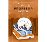 Cuaderno del Profesor 2025/2026: Planificador Semanal Formato A4 | Gato