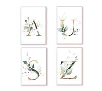 Cuaderno Diario 2 cuadernos A5 con rayas, cuadernos de escritura con letras iniciales del alfabeto, letras mayúsculas con decoración de flores, diseño artístico con nombre y personalidad(Color-Z)