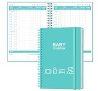 Cuaderno diario para bebé - A5 seguimiento del bebé para recién nacidos, 150 páginas fáciles de llenar para rastrear y controlar el horario de tu bebé recién nacido, color verde azulado