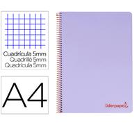 Cuaderno DIN Espiral A4 Wonder Plastic Cover 120 F 90 Gr 5 Bandas Color 4 Agujeros Violeta