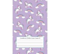 Cuaderno Doble Línea 3mm A5: Libreta doble linea 3mm A5 con portada de unicornios - 100 páginas - cuadernos caligrafia infantil