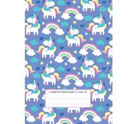 Cuaderno Doble Pauta 3,5 mm A4: Cuaderno Unicornio A4 - 100 páginas - 50 hojas - Libreta doble pauta con margen