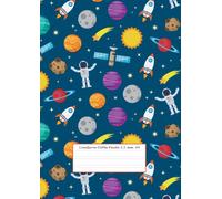 Cuaderno Doble Pauta 3,5 mm A4: Portada de cohetes - Libreta doble pauta con margen - 100 páginas - 50 hojas - Cuaderno niños 6 años