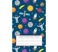 Cuaderno Doble Pauta 3,5 mm a5: cuaderno doble raya niños - cuaderno doble línea sin espiral a5 - 50 hojas - 100 páginas - libreta infantil pequeña - ... a5 - libreta a5 rayas tapa blanda - cohetes