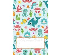 Cuaderno Doble Pauta 3,5mm A5: cuaderno doble línea A5 - 50 hojas - 100 páginas - cuaderno doble pauta ancha - cuaderno doble raya niños - cuaderno ... - libreta infantil pequeña - animales marinos