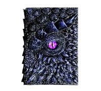 Cuaderno Dragon Eye - 6.1x1.6x7.4 pulgadas, resina, diario de dragón en relieve, cuero de fantasía | Diario de escultura de tapa dura, planificador de estilo gótico para regalo de cumpleaños, escritur