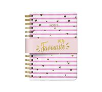 Cuaderno en espiral 14 x 21 cm - Vesta Gold - Corazones
