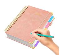 Cuaderno en espiral B5 con divisor extraíble, 1 unidad de volumen forrado para trabajo de curso, bloc encuadernado con anillas con pestañas, equipo de papelería, libro de escritura para estudiantes y
