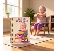 Cuaderno en espiral para silla de yoga de 30 días para personas mayores, 5.5 x 8.3 pulgadas, sentado, fitness, entrenamiento, planificación, bloc de notas, guía de ejercicios, diario