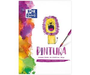 Cuaderno Encolado Dibujo OXFORD Pintura Infantil Liso, Din-A4 180 gr. 20 Hojas