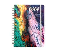 Cuaderno encuadernado con espirales, calendarios, planificador, semanal, sin fecha, objetivos semanales, agenda de tareas y objetivos