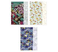 Cuaderno escolar gimboo A4, cuadriculado, 32 hojas, 70 g/m², mezcla de diseños, 3 unidades, artículo escolar, tipo escuela, a cuadros, formato A4, mezcla de colores