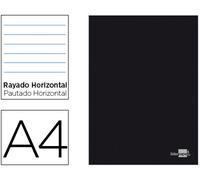Cuaderno Escolar Tapa Negro A4 80F Papel Rayado 60Gr