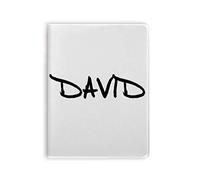 Cuaderno especial con texto en inglés con nombre David y tapa blanda