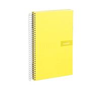 Cuaderno espiral liderpapel a4 crafty tapa forrada 80h 90 gr cuadro 4mm con margen color amarillo - BJ76