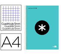 Cuaderno Espiral A4 Micro Antartik Tapa Rayada 120F 100g Cuadrado Menta