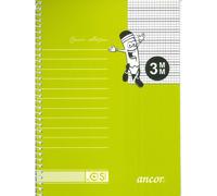 Cuaderno Espiral ANCOR 4º 40H Cuadrovía 3 mm. Tapa Básica Surtido