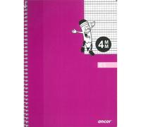 Cuaderno Espiral ANCOR 4º 40H Cuadrovía 4 mm. Tapa Básica Surtido
