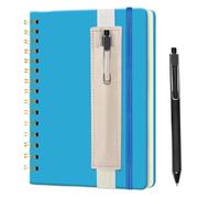Cuaderno Espiral Cuaderno espiral rayado, 14,5 x 21,8 cm, 160 páginas/80 hojas, tapa dura con portalápices y bolígrafo, tamaño A5 for escribir y tomar notas.(Light Blue)
