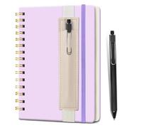 Cuaderno Espiral Cuaderno espiral rayado, 14,5 x 21,8 cm, 160 páginas/80 hojas, tapa dura con portalápices y bolígrafo, tamaño A5 for escribir y tomar notas.(Purple)