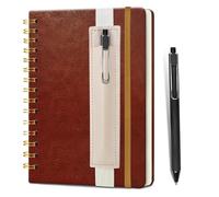 Cuaderno Espiral Cuaderno espiral rayado, 14,5 x 21,8 cm, 160 páginas/80 hojas, tapa dura con portalápices y bolígrafo, tamaño A5 for escribir y tomar notas.(Brown)