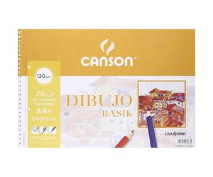 Cuaderno Espiral Dibujo CANSON Basik Recuadro, Din-A4+ 130 gr. 2 Taladros 20 Hojas