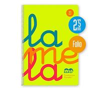 Cuaderno Espiral Fluor Lamela Fº 80 Hojas 90 gr. Cuadrovía 2,5mm. (Amarillo)