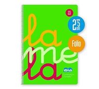 Cuaderno Espiral Fluor Lamela Fº 80 Hojas 90 gr. Cuadrovía 2,5mm. (Verde)