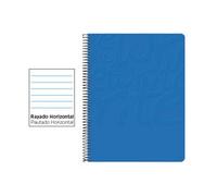 Cuaderno espiral liderpapel folio write tapa blanda 80h 60gr horizontal con margen color azul - EW02